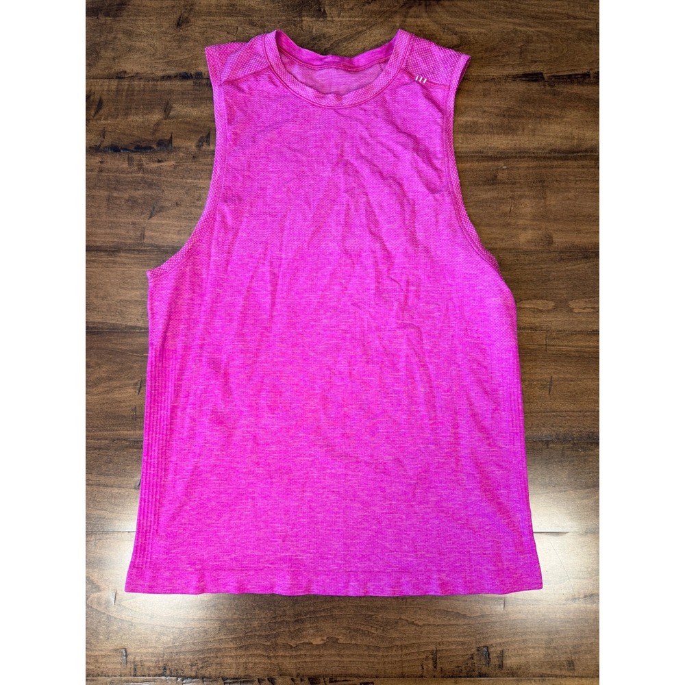 Lululemon Metal Vent Tech Sleeveless Tank Top Pink Heather Mens Training Gym